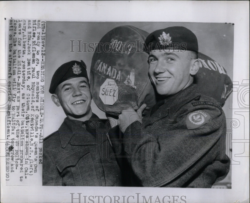 1956 Press Photo United Nations Paul Rhynold Rifleman - RRW68447 - Historic Images