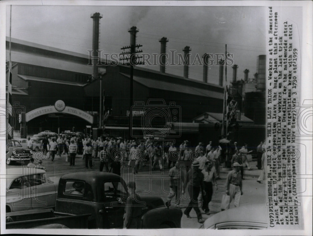 1959 Press Photo U.S. Steel Homestead Plant Strike - RRW68835 - Historic Images