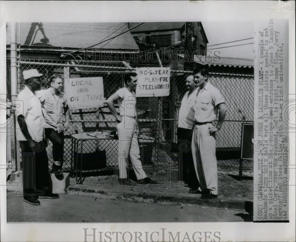 1956 Press Photo Jones $ Laughlin Steel Pickets - RRW68847 - Historic Images