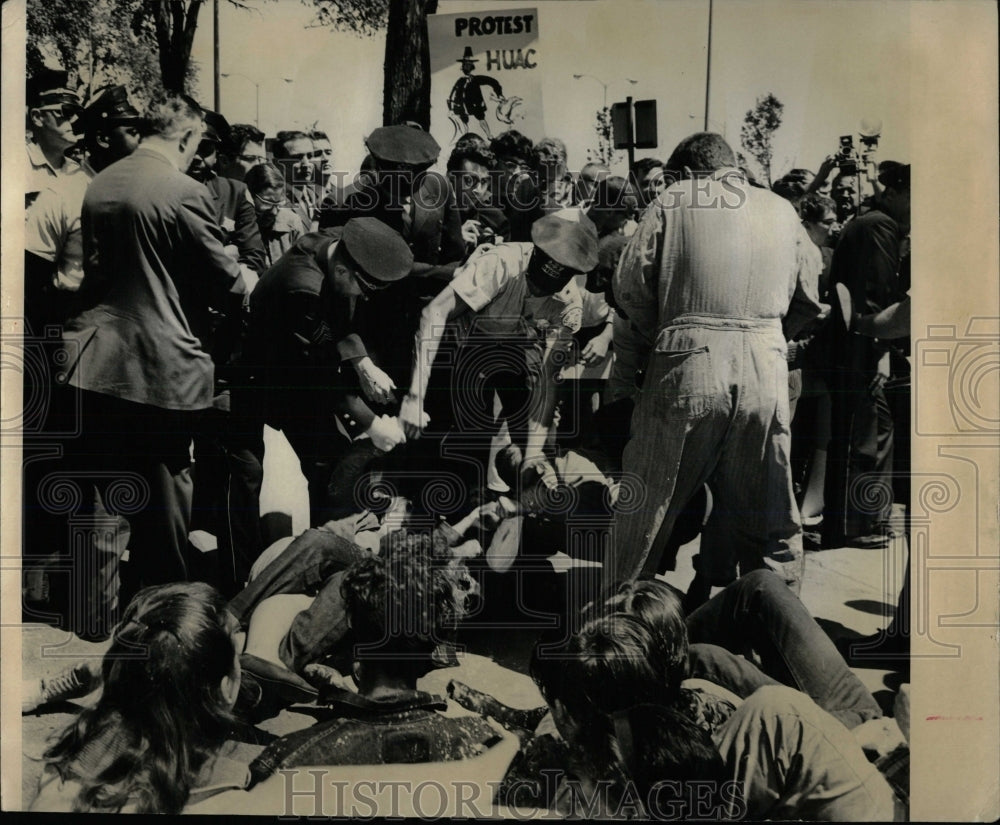 1965 Press Photo People Removed By Police HVAC Hearing - RRW68945 - Historic Images