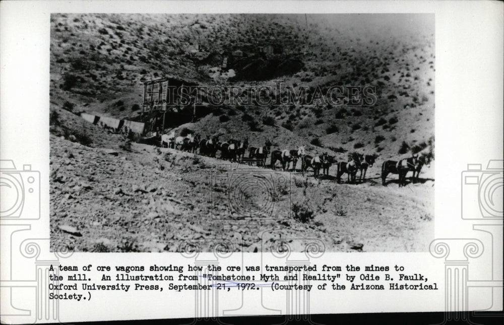 1972 Press Photo Team Ore Wagons Mines Mill Picture - RRW69433 - Historic Images