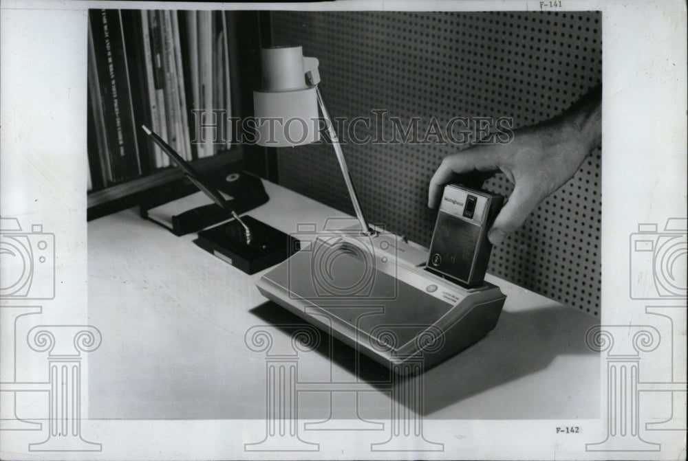 1967 Press Photo Convertible Lamp Radio On Desk - RRW69445 - Historic Images