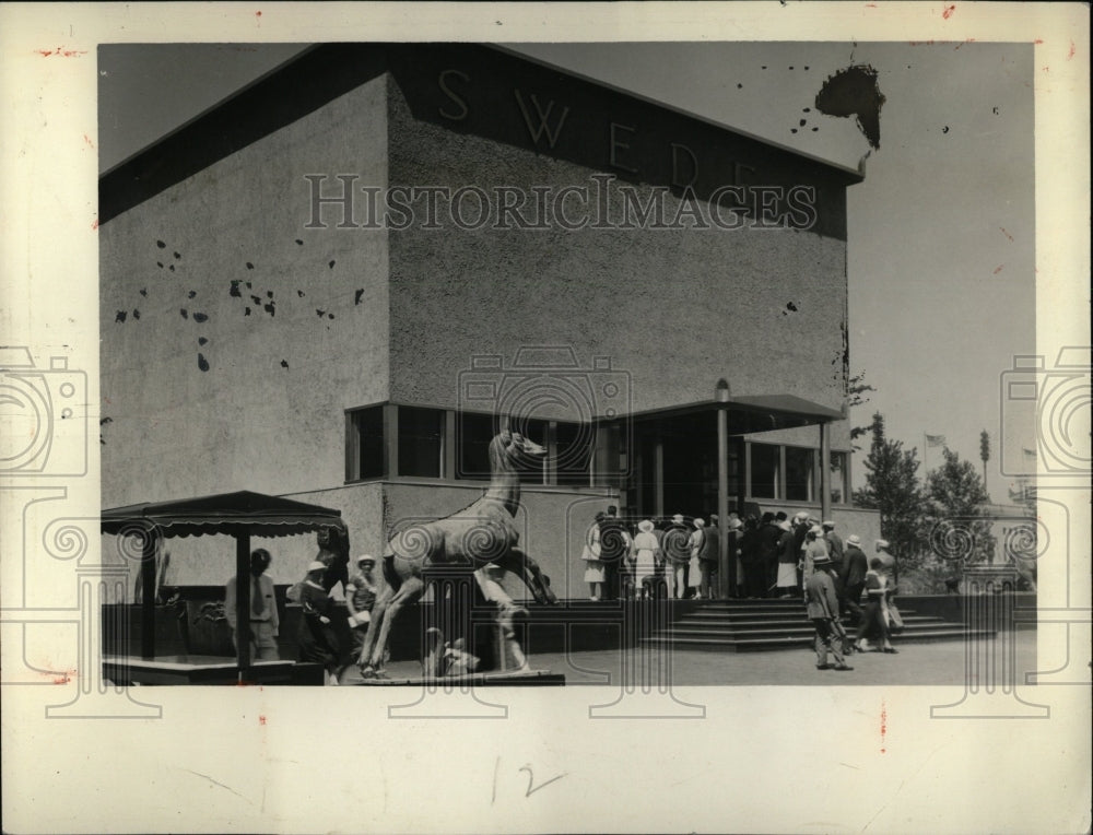 1934 Press Photo Chicago World&#39;s Fair Swedish Exhibit - RRW69619 - Historic Images