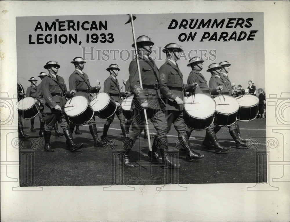 1933 Press Photo American Legion Drummers Parade - RRW69701 - Historic Images