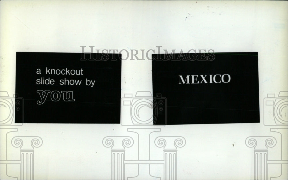 1982 Press Photo Title Slides Photography Lettering - RRW70311 - Historic Images