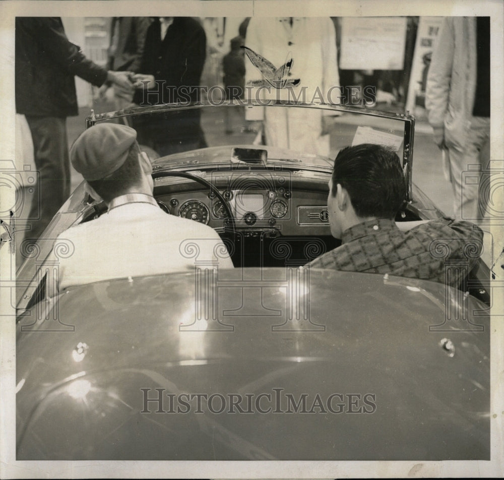 1960 Press Photo Two Men Seated In Late Model Car - RRW70755 - Historic Images