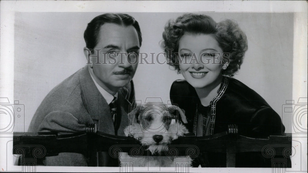 1988 Press Photo Actors Powell Loy With Dog Promo - RRW70905 - Historic Images