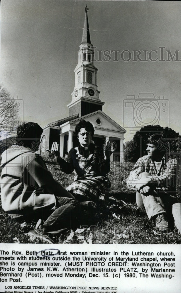 1981 Press Photo Rev.Beth Platz, First Woman Minister. - RRW71115 - Historic Images