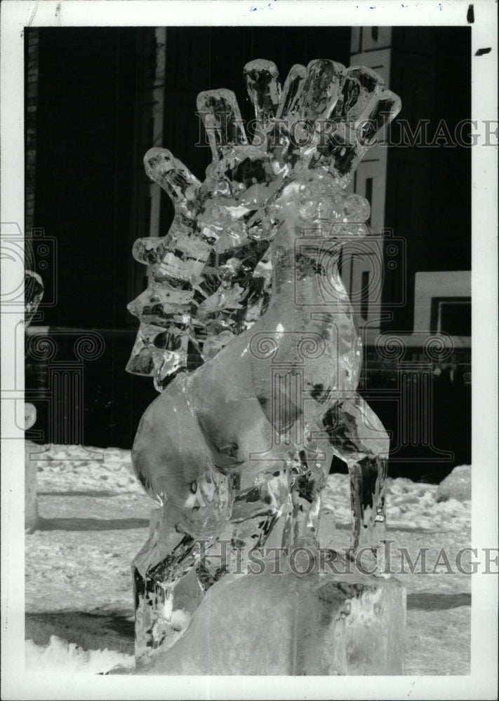 1989 Press Photo Ice sculptures Cranbrook Winterscape - RRW71651 - Historic Images