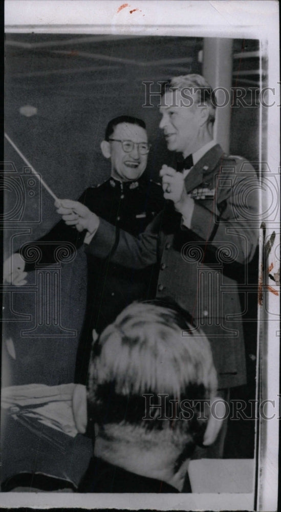 1956 Press Photo Air Corps Shape Party Band Conductor - RRW71725 - Historic Images