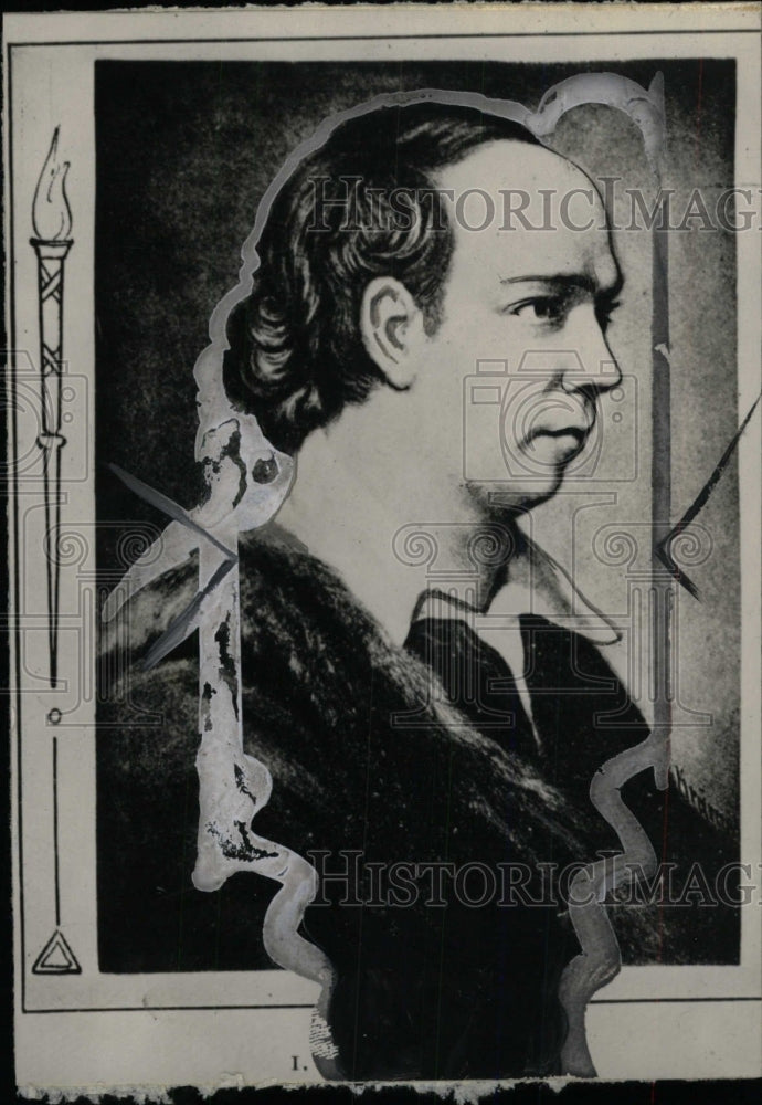 1927 Press Photo Oliver Goldsmith Etching - RRW71843 - Historic Images