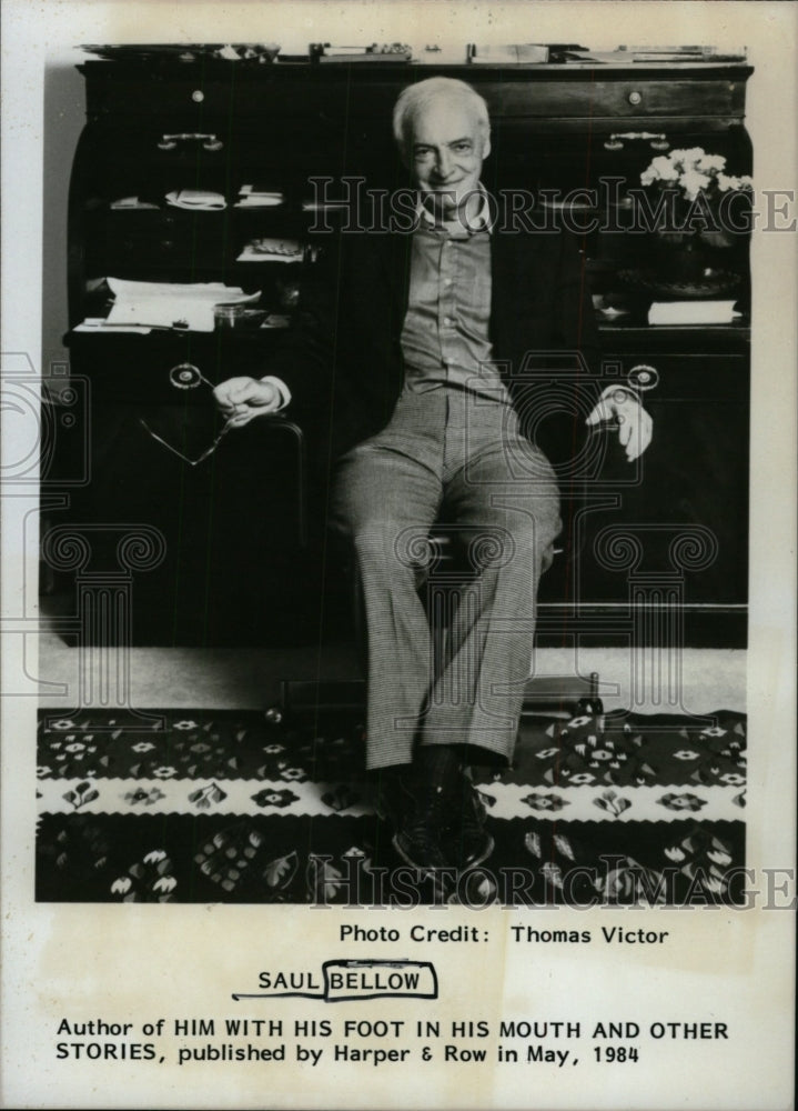 Press Photo Saul Bellow author Harper Row publisher - RRW72123 - Historic Images