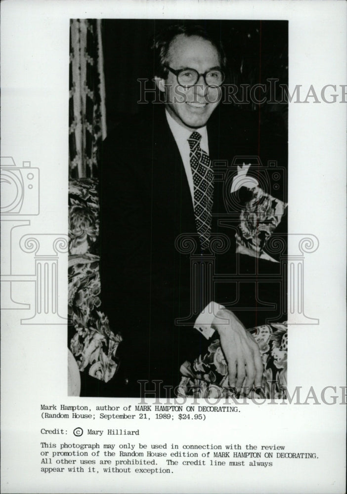 1990 Press Photo Interior Designer Mark Hampton - RRW72161 - Historic Images