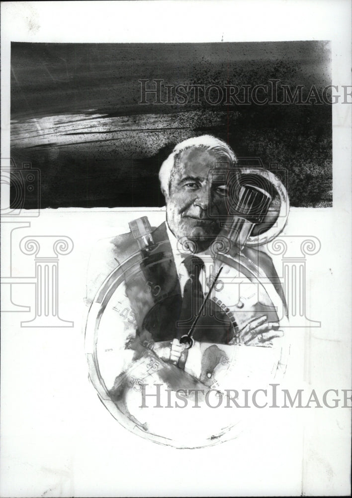 1991 Press Photo Harry Reasoner Web Bryant Portrait - RRW72775 - Historic Images