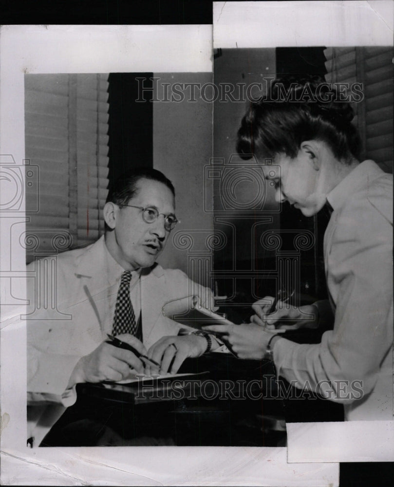 1949 Press Photo Hermann Sander Helen Maciolek Player - RRW72827 - Historic Images