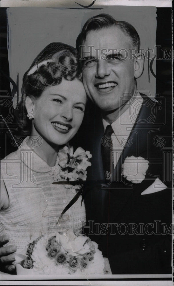 1953 Press Photo Coleen Gray Second Husband W. Bidlack - RRW72919 - Historic Images