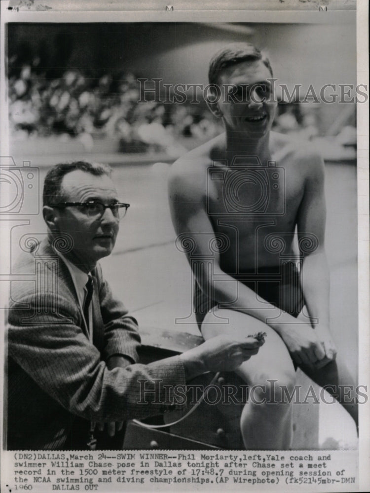 1960 Press Photo William chase Swim Winer Phil Moriarty - RRW73209 - Historic Images