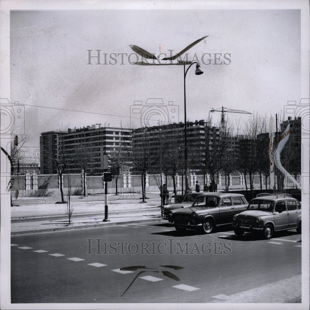 1967 Press Photo Housing Spain Cars Parking Road - RRW73379 - Historic Images