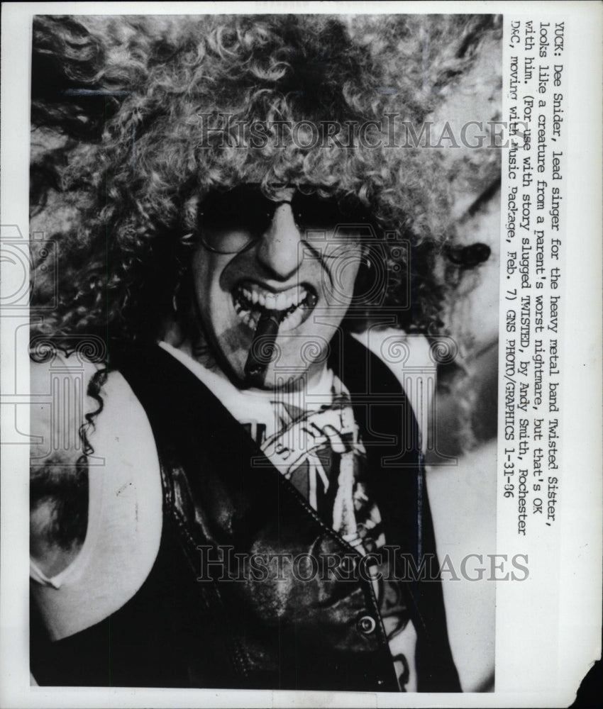 1987 Press Photo Dee Snider American Lead Singer. - RRW73383 - Historic Images