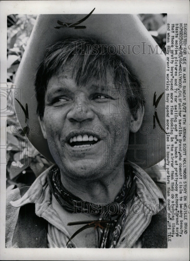 1966 Press Photo Hollywood Neville Brand Beauty Motion - RRW73531 - Historic Images