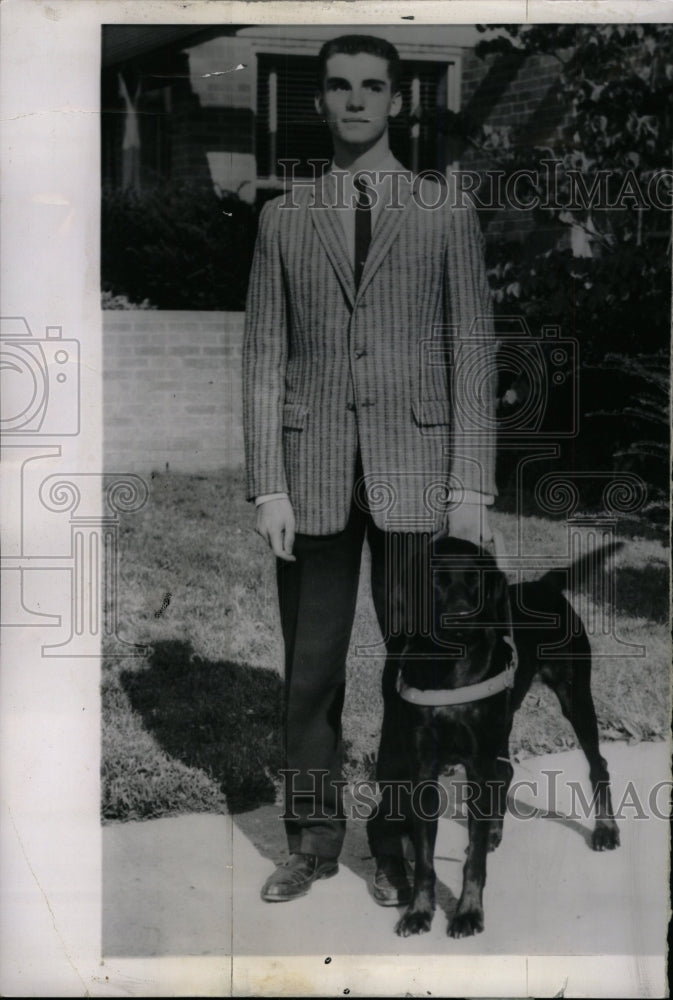 1963 Press Photo Tom Toggatz guide dog Blackie Unwanted - RRW73573 - Historic Images