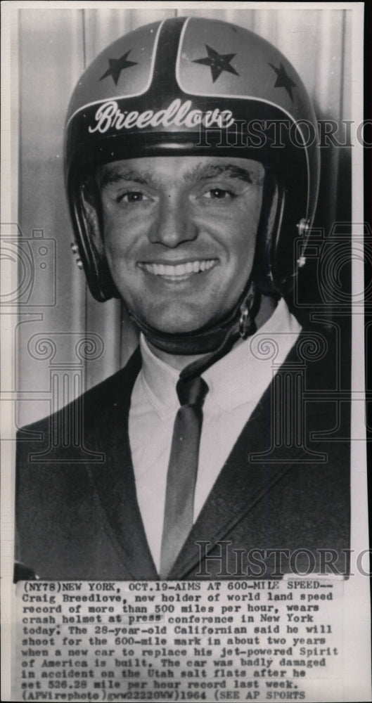 1964 Press Photo Craig Breedlove Land Speed Record - RRW73661 - Historic Images