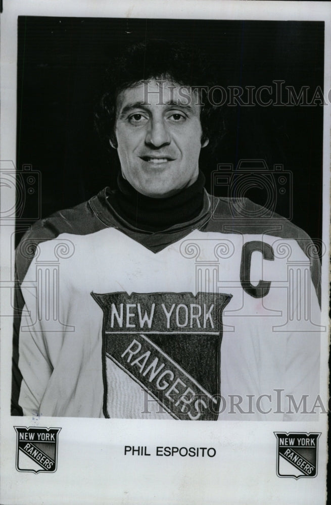 1977 Press Photo Phil Esposito New York Rangers Hockey - RRW73729 - Historic Images