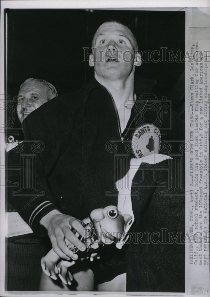 1961 Press Photo Steve Clark Swimming National A.A.U. - RRW73731 - Historic Images