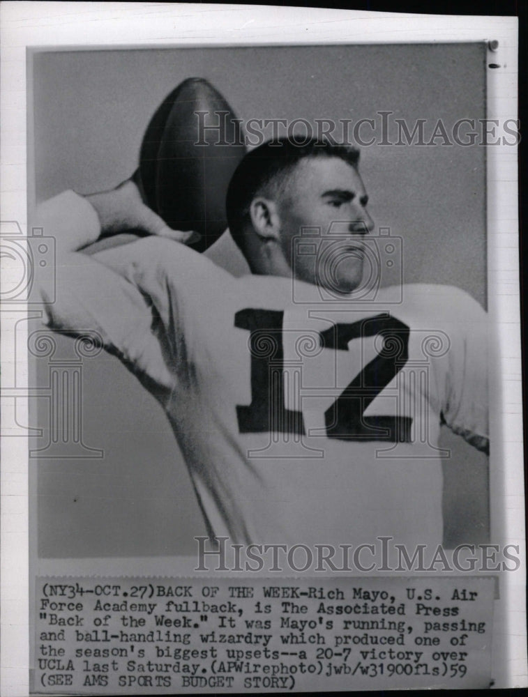 1959 Press Photo Rich Mayo Air Force Academy fullback - RRW74151 - Historic Images