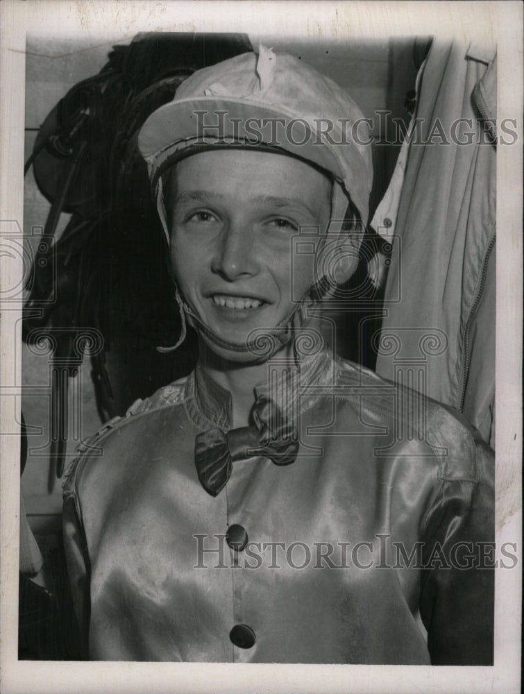 1958 Press Photo Jockey Bradley Rollins sportscaster - RRW74353 - Historic Images