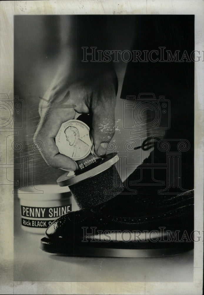 1966 Press Photo Penny Shine Turtle Wax Company Vinyl - RRW74583 - Historic Images