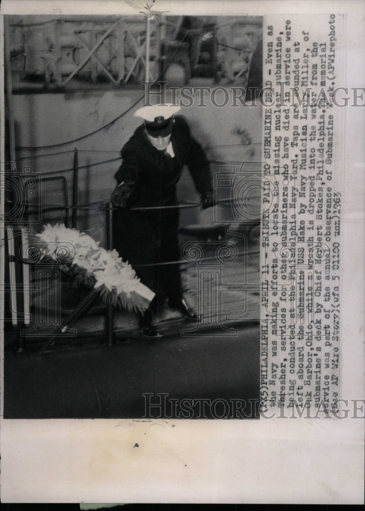 1963 Press Photo Nuclear submarine Thresher Tribute - RRW75209 - Historic Images