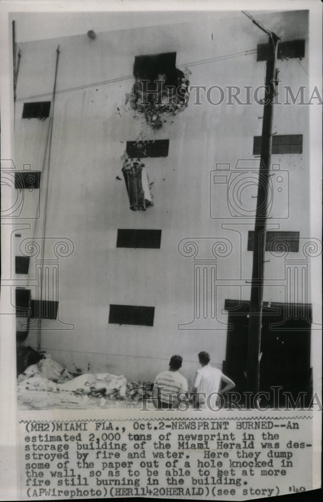 1949 Press Photo Estimate Ton Newsprint Building Miami - RRW75345 - Historic Images