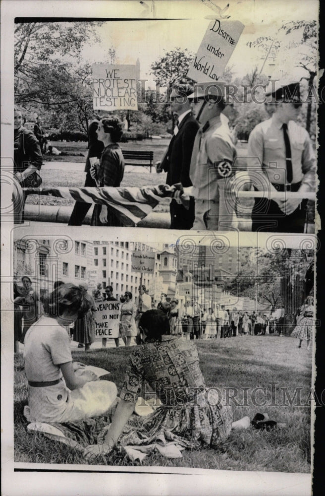 1962 Press Photo Peace Picket March Past Near White - RRW75355 - Historic Images