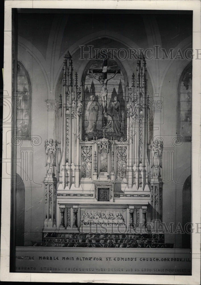 1975 Press Photo St Edmund&#39;s church Oak Park Illinois - RRW75357 - Historic Images