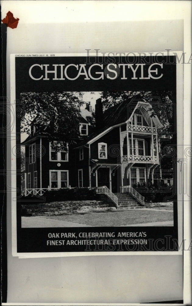 1978 Press Photo Chicagstyle Oak Park Architecture Book - RRW75589 - Historic Images