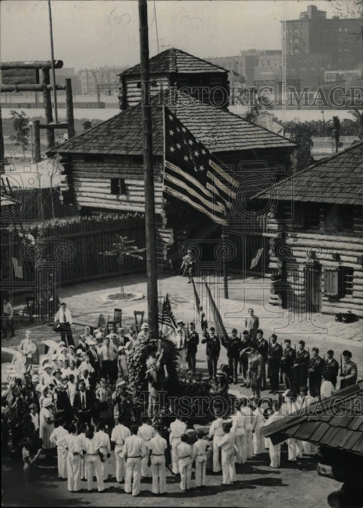 press photo Flag ceremony - RRW75959 - Historic Images