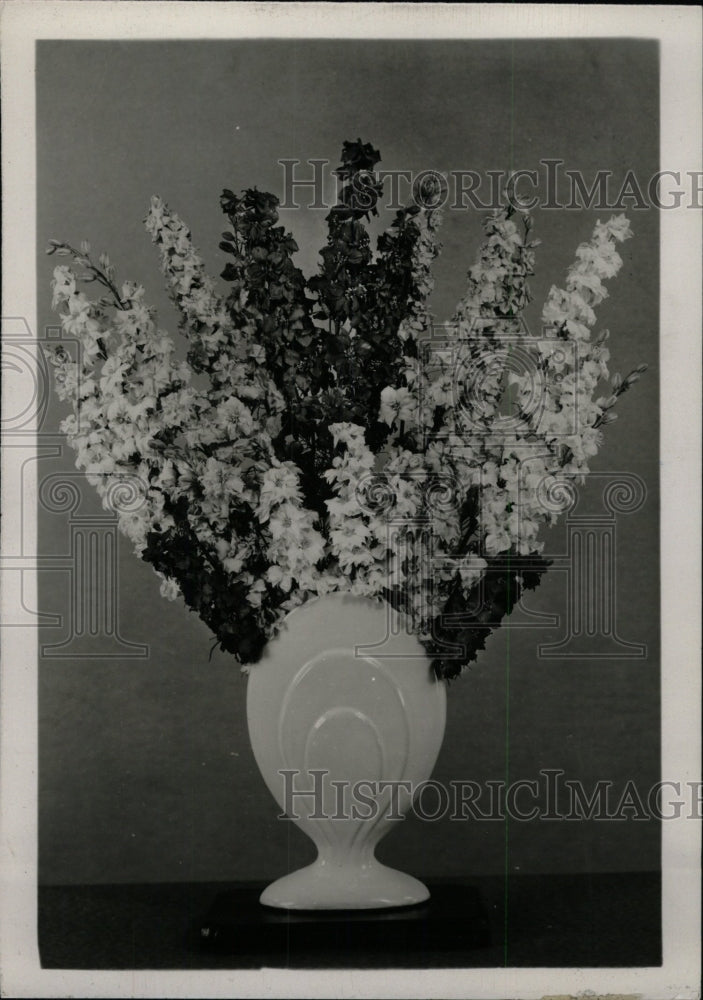 1947 Press Photo Larkspurs Flowers - RRW76293 - Historic Images