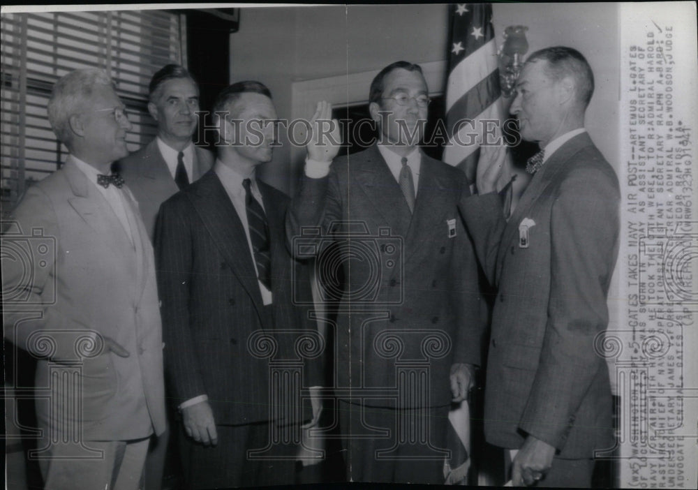 1941 Press Photo Gates Sworn In Asst Secretary Navy - RRW77041 - Historic Images