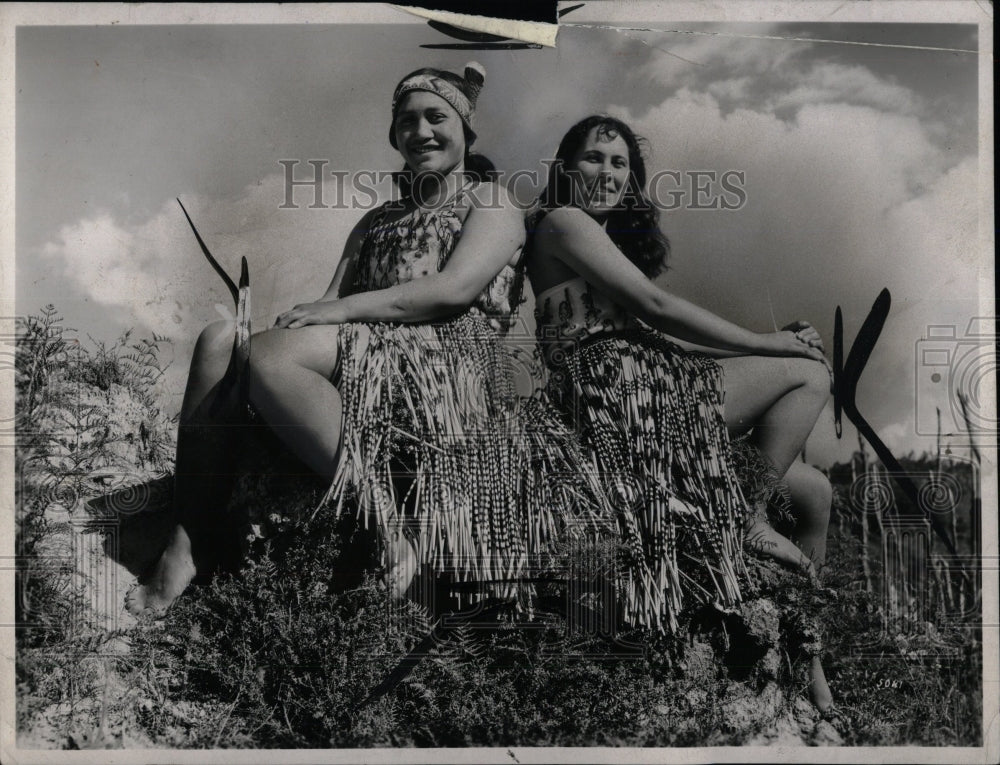 1939 Press Photo Maori Maidens at Rotorua, Newzealand. - RRW77309 - Historic Images