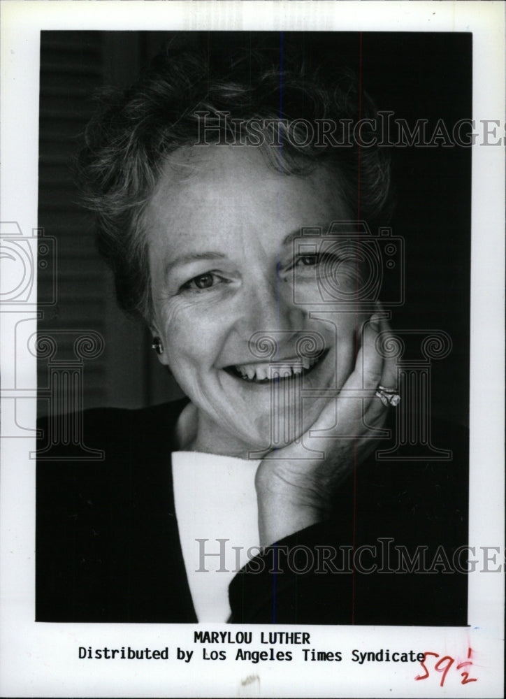 1991 Press Photo Marylou Luther Fashion Author. - RRW79133 - Historic Images