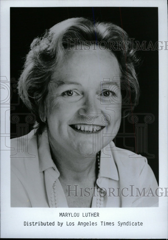 1987 Press Photo Author Marylou Luther - RRW79285 - Historic Images