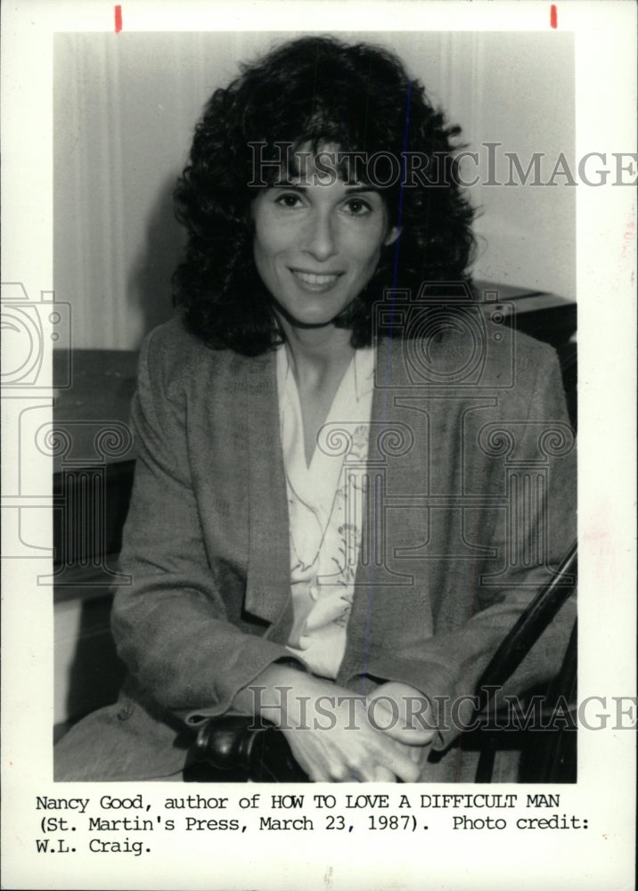 1987 Press Photo Nancy Good Author Love Difficult Man - RRW79677 - Historic Images