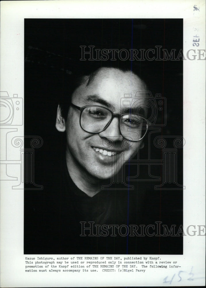 1989 Press Photo Kazuo Ishiguro Knopf Remains author - RRW79727 - Historic Images