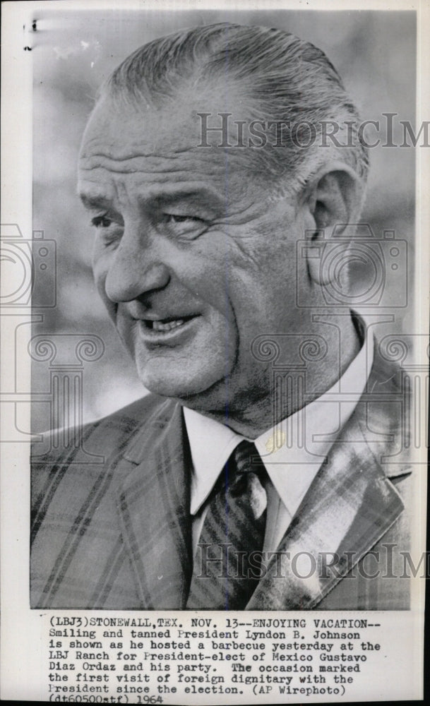 1964 Press Photo President Lyndon Johnson LBJ Ranch - RRW79761 - Historic Images