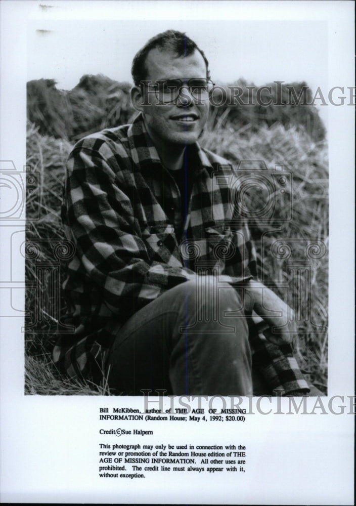 1992 Press Photo Bill McKibben author Age Missing book - RRW79909 - Historic Images