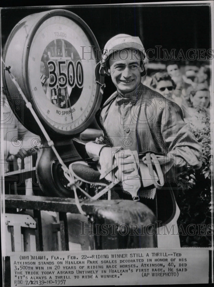 1957 Press Photo Ted Atkinson Horse Rider - RRW80563 - Historic Images