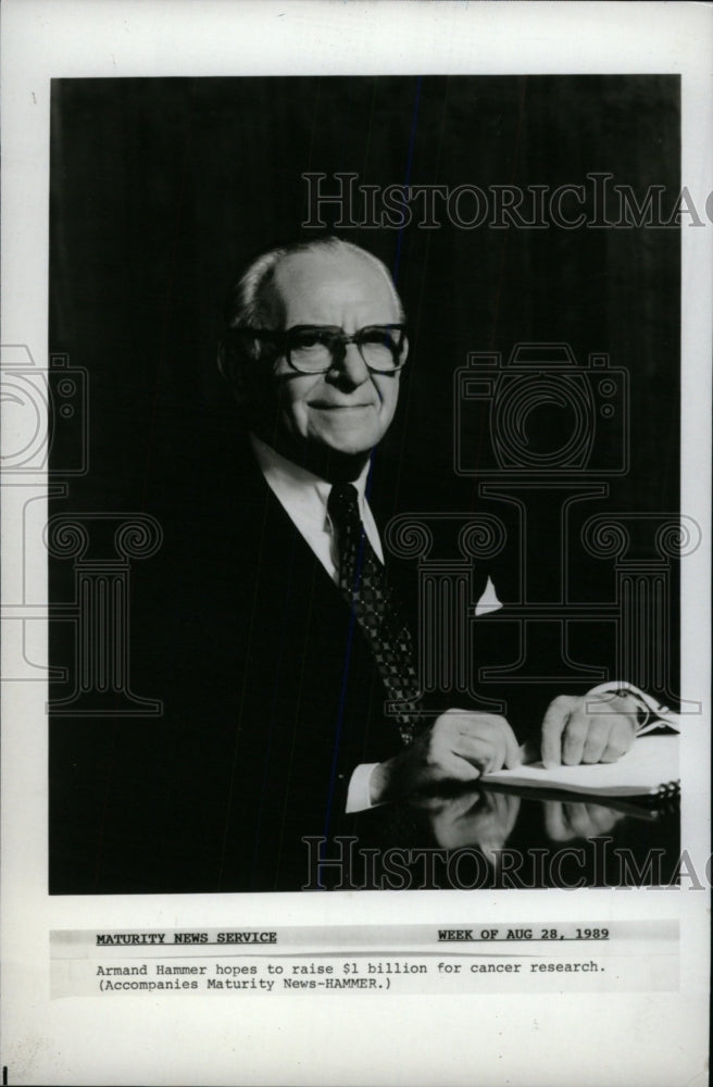 1989 Press Photo Armand Hammer American Business Tycoon - RRW80689 - Historic Images