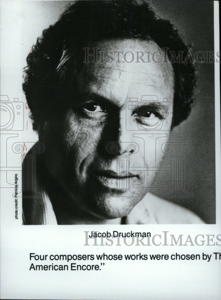 1986 Press Photo Jacob Druckman American composer - RRW81043 - Historic Images