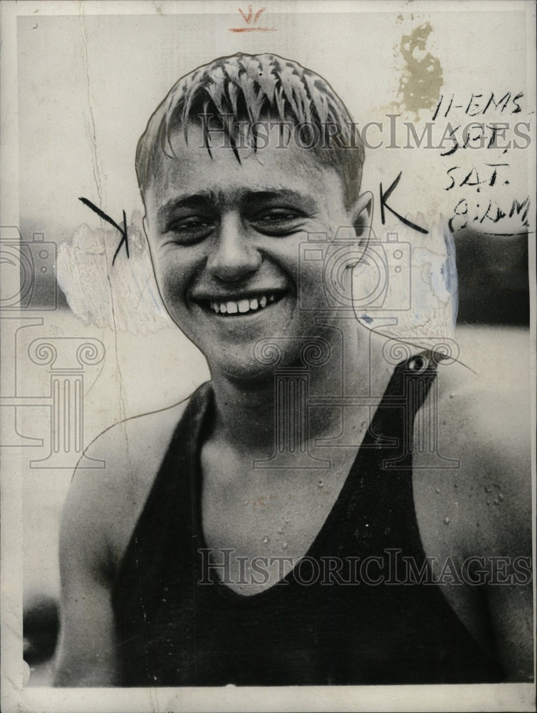 1930 Press Photo Martin Nelson Winner 15-min Swim - RRW81405 - Historic Images